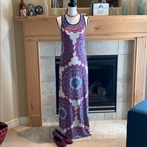 Bisou Bisou Multicolor Boho Floral Dress